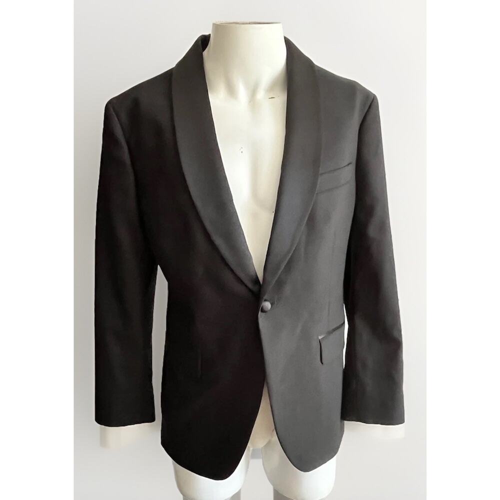 Bonobos Black Satin Shawl Lapel Tuxedo Jacket